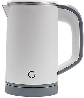 biniliubi Bouilloire ÉLectrique En Verre Thermostat RéGlable SéLection TempéRature Couleurs D'éClairage Led ThéIèRe Fonction Maintien Chaud MatéRiau Haute Qualité Couvercle Amovible (Blanc)