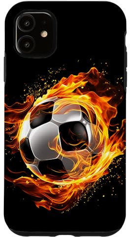 Hülle für iPhone 11 Fußball Flammen brennende Kinder Jungen Fußballspieler