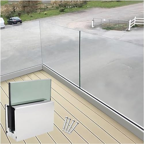 SAFWELAU Parapetto Palo di balaustra in Vetro Montaggio a Pavimento/Incorporato/Laterale, Recinzione in Vetro per Piscina Commerciale Staffe per rubinetti Colonna Montante per Balcone Scala corridoio