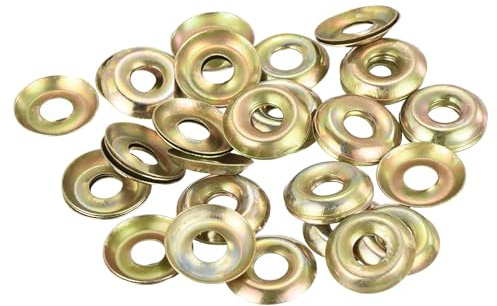 sourcing map 50Pcs Cup Washer Countersunk, Iron Yellow Countersunk Finish Washers for M6 Screws (M6 ID x 17mm OD x 2mm Thick)
