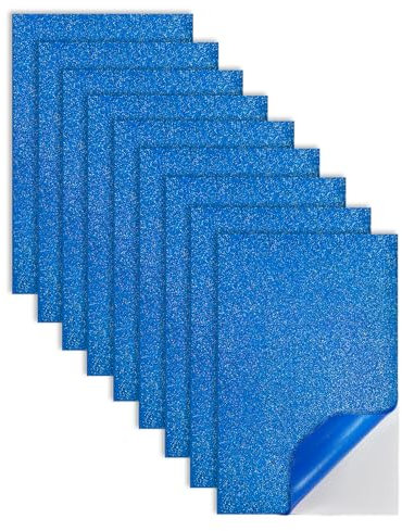Jtnohx Hojas de Espuma Purpurina Autoadhesivos, Goma Eva Adhesiva, Eva Espuma Purpurina Artesanal, 9 Piezas Gomaespuma para Proyecto Artístico 17,78 × 28,7 cm(azul)