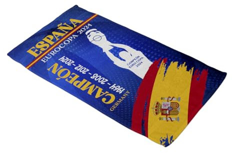 ZPUBLI+ Toallas de Playa o Ducha Personalizadas con Nombre o Frases. Toallas Infantiles, Regalo Infantil Original para baño, Piscina, Playa, Camping. Varias Medidas (Euro ESPAÑA Azul, 140x70)