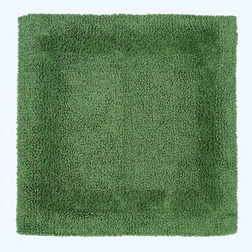 HOMESCAPES Small Bath Mat, Luxury 1600gsm Extra Soft 100% Cotton, Reversible Bathroom Mats Non-Slip, Washable, Super Absorbent, Quick-Dry, Bottle Green Bathroom Rug, 50x50 cm Square