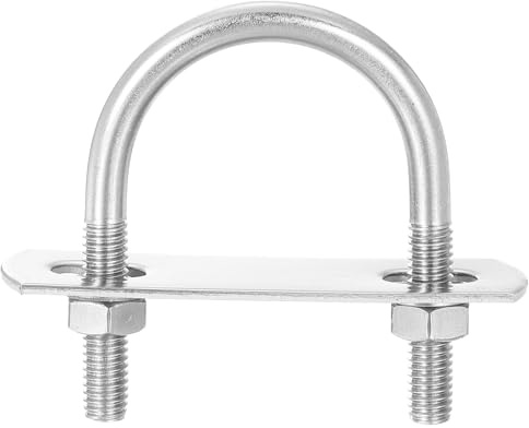 sourcing map Runde U-Bolzen Bolzenanker U-Bügel Verriegelungsbolzen, 4 Sets, 38 mm Innenbreite 58 mm Länge, M6 304 Edelstahl, U-Klemmschraube mit Muttern und Platten, für Bootsanhänger
