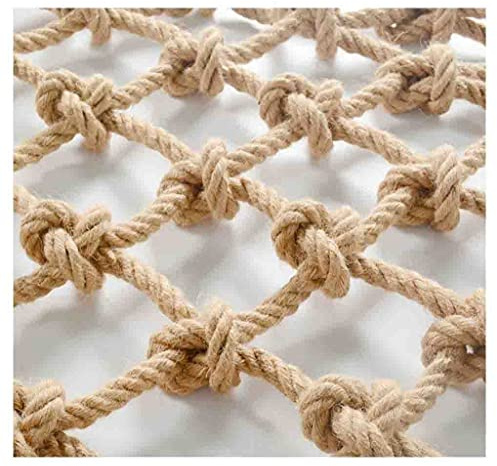 Rete in Corda di Canapa, Retro Intrecciata a Mano per Bambini ringhiera Esterna Anti-Caduta sicura spago Rete Altalena Arrampicata Rete di Sicurezza Rete Protettiva Parco Giochi(4mm-6cm,2x3m(6.56X9.84