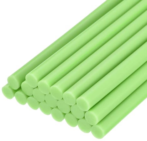 sourcing map 30pcs Mini Hot Glue Gun Sticks 7mm x 100mm High Sticky Small Hot Glue Sticks for Glue Gun, Bright Green
