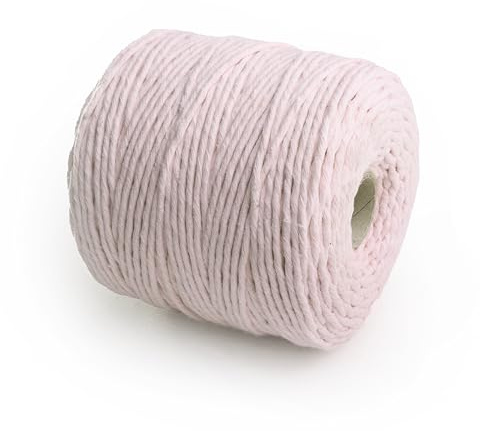 29 Colors 3mm Braided Macrame 100% Cotton Cord Crafting, Jewelry Making & Rustic Home Décor String Rope Craft Project DIY Supply Soft Nartural Knotting Boho Decor Knitting (Baby pink, 200m)