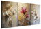 murando - Wandbilder Set 3 tlg Wanddeko Collage 3er 120x60 cm (je 40x60 cm) – Leinwandbild Wohnzimmer Schlafzimmer - Zen-Orchideen – Bildkompositionen in friedlicher Atmosphäre b-H-10197-b-a