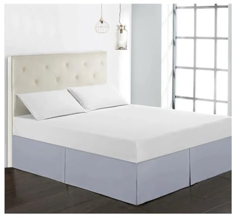 Luxuriöser, gebürsteter Bettrock, 35,6 cm hoch, für Zuhause, Hotel, mit Betttuch (blau-violett, Größe T (99 x 190 cm)