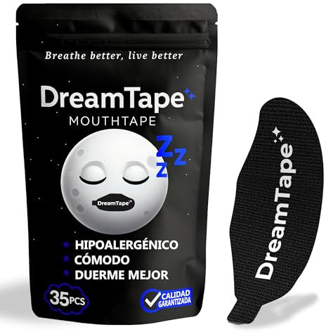 DreamTape® 35 Stück Mundpflaster Schlafen Schwarz – Mouth Tape gegen Schnarchen – Mundkleber nachts – Mund Tape Schlaf – Mundpflaster Schlaf – Mundkleber – Mundtape – Schnarchpflaster