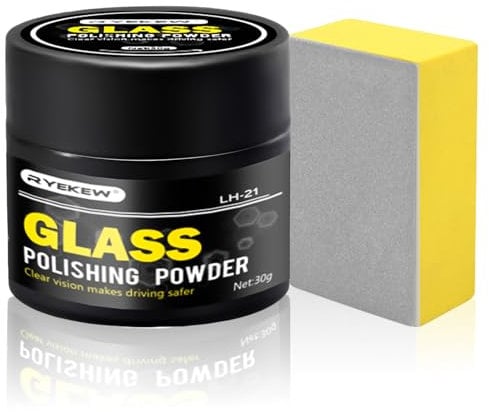 Polvere per lucidatura vetro, Auto Rimuovi Graffi, Lucidante per vetri, Polvere auto rimuovi graffi, Detergente per polvere di lucidatura, detergente per vetri, rimozione graffi e parabrezza, 30g