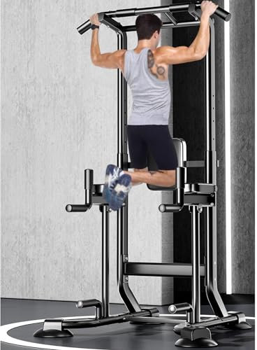 Power Tower Klimmzugstation – Multifunktions-Trainingsgerät für Zuhause – Ganzkörper-Krafttraining – maximale Belastung 299 kg – perfekt für Klimmzüge, Dips und Rumpftraining