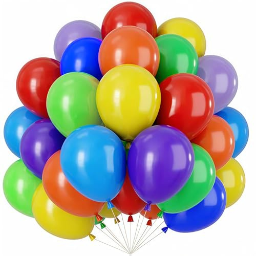 Palloncini Arcobaleno, 100 pezzi 10 Pollici Palloncini in Lattice, Arcobaleno Palloncini Festa per Donne Bambini Festa Compleanno Baby Shower Matrimonio San Valentino Fidanzamento Eventi Decorazioni