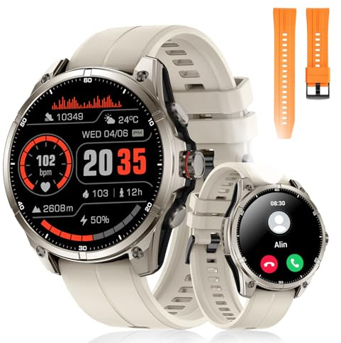 Rogbid Smartwatch da donna con funzione telefonica, orologio fitness, 1,43 HD AMOLED, 5 ATM, impermeabile, GPS militare, fitness tracker con bussola, monitoraggio della frequenza cardiaca