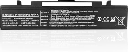 GDDGFVKV AA-PB9NS6B AA-PL9NC6W AA-PB9NC6B AA-PB9MC6B Batterie d'ordinateur portable compatible avec Samsung R580 R480 R428 R468 R458 R505 R519 RV408 RV509 RV508 11,1 V 48 Wh 44000. mAh