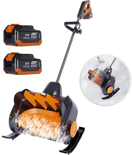 Souffleuse à neige électrique sans fil,pelle à neige électrique compacte en alternative aux chasse-neige et râteaux à neige,largeur de déneigement 41 cm,légère pour déneigement résidentiel