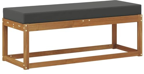 vidaXL Outdoor Hockerbank Massivholz Akazie Natur und Anthrazit