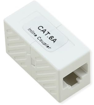 ROLINE RJ45 Kupplung Cat6A UTP Mini Inline Netzwerk Verbinder LAN Kabel Kupplung kompakt Ethernet Adapter RJ45 Buchse auf Buchse 1:1 Patchkabel Verlängerung weiß