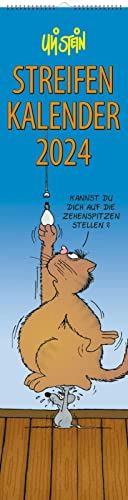 Uli Stein Streifenkalender 2024: Monatskalender für die Wand: Praktischer Terminplaner zum Aufhängen (Uli Stein Kalender 2024)