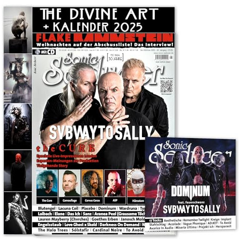 Sonic Seducer 12-2024/01-2025 Subway To Sally + Divine Art Kalender 2025 + CD: The Cure + Flake / RAMMSTEIN + ASP + Corvus Corax + Blutengel + Lacuna ... + Lacuna Coil + Camouflage + Hämatom u.v.a.