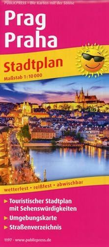 Prag, Praha: Touristischer Stadtplan mit Sehenswürdigkeiten und Straßenverzeichnis. 1:10.000 (Stadtplan: SP)