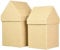 Rayher Pappmaché Boxen Häuser, 2 kleine Pappschachteln mit Deckel, FSC zertifiziert, Set 2 Stück, 13,3 x 13,3 cm, 23 cm hoch + 11,5 x11,5 cm, 20 cm hoch, zum Gestalten und Dekorieren, 67216000