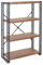 Mendler Bücherregal HWC-A27, Standregal Wohnregal, 121x80cm 3D-Struktur 4 Ebenen, Wildeiche-Optik
