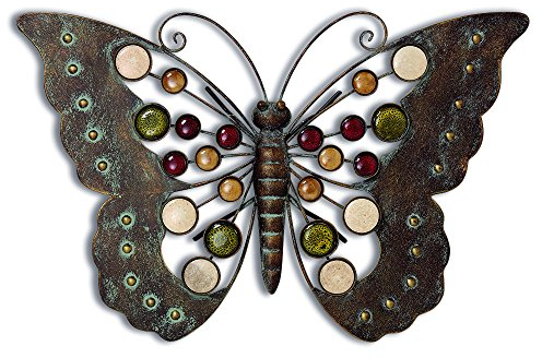 Boltze Wand Dekoration Schmetterling Haus Fassaden Behang braun bunt Garten Terrasse 2713600