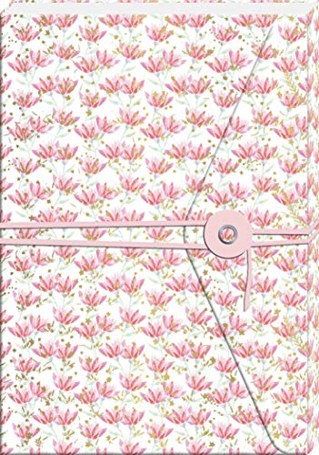 Notizbuch mit Band und Wickelknopf: Rosé