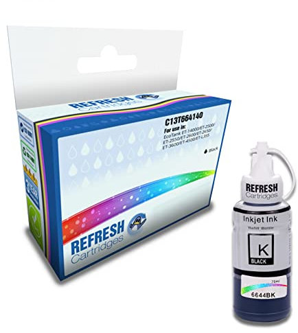 Refresh Cartridges Compatible Ink Bottle Replacement for Epson T6641 / C13T664140 (Black)