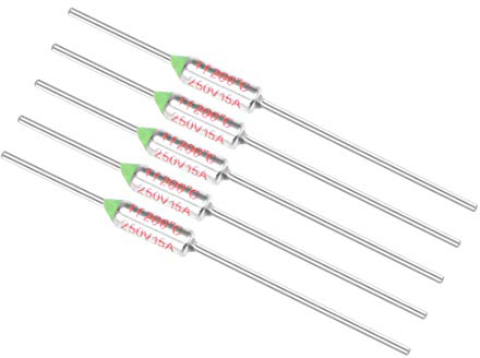 sourcing map Fusible térmico de 250V 15A TF de Corte de circuito de temperatura a los 200 grados Celsius 5 unidades