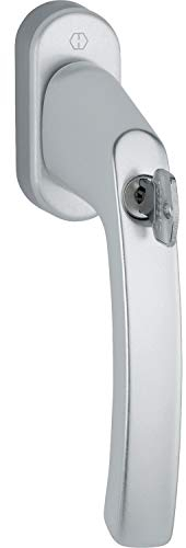 Hoppe 11715030 Fenstergriff LIÈGE-Secu100-Sperrzylinder, VK 7 x 43, Silber eloxiert,