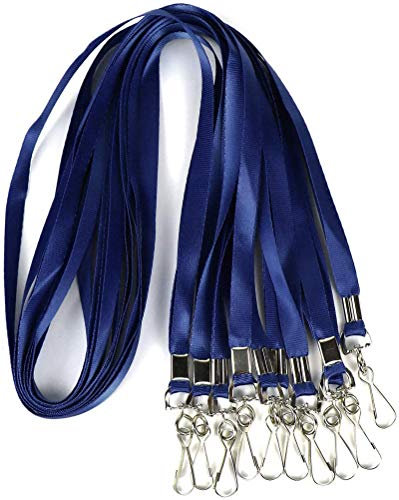 Bulk Lanyards Premium Kreuzfahrt-Schlüsselband aus Nylon, für Ausweishalter, perfekt für Büro, Kinder, Lehrer (Marineblau, 100 Stück)