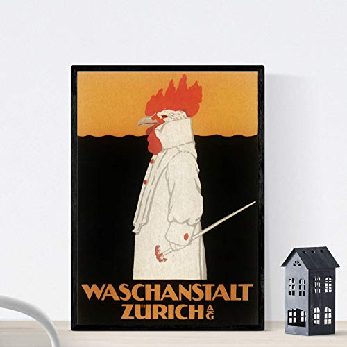 Nacnic Vintage Poster Vintage Anzeige 1905 Zürich A3 Waschanstalt Größe