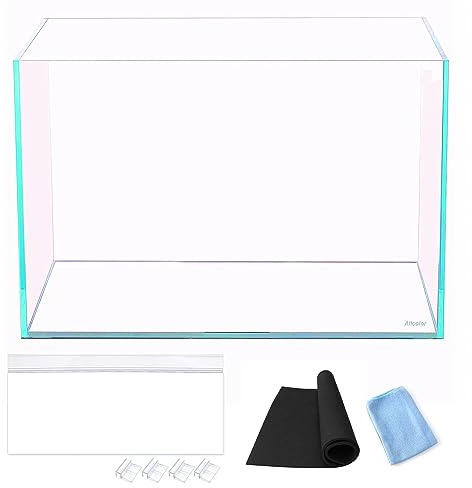 Allcolor Low Iron Glass Ultra Clear Rimless Aquarium Tank (6Gal)