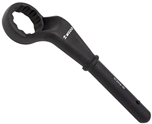 WEDO Ringschlüssel,Ringschraubenschlüssel,Schlag-Ringschlüssel,Metrisch,SW 46mm,Länge 280mm,40 Chromstahl,Verschleißfestigkeit,schwarzer Spray auf der Oberfläche,hohe Härte