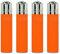 Clipper® 4er Set Soft Touch #3 Lighter Flints Feuerzeug Schlüsselanhänger Flaschenöffner (4 x Soft Touch Orange #3)