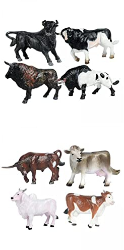 Desconocido Generic 8 Uds Estatuas de Ganado Lindo Escultura de Animales de Toro Juguetes Educativos Oficina