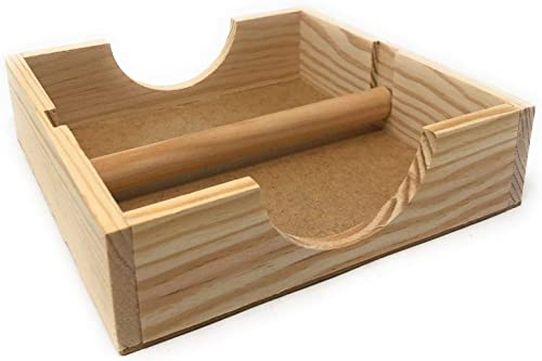 Space Home - Porte-Serviettes de Table Rustique en Bois - Support Serviette Papier Carré - Porte-Serviettes pour Cuisine, Salle à Manger, Bar, Fête, Buffet - Support Serviette Papier - 19,5 cm