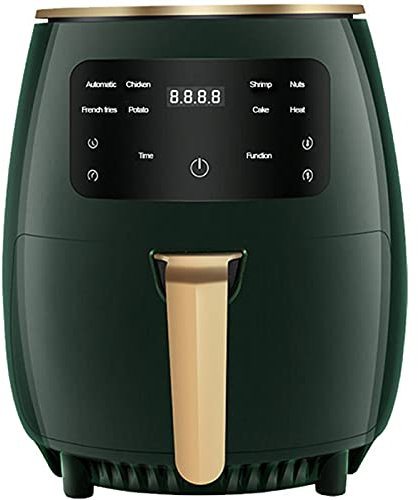 Friteuse à air, machine à frites maison de grande capacité de 4,5 litres, minuterie de 30 minutes et contrôle de température réglable pour une cuisson saine sans huile ou faible en gras - Vert (Vert