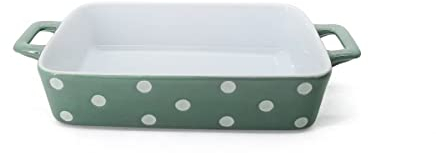 Isabelle Rose IR5458 - Auflaufform klein, Sage/Salbei mit weißen Punkten, polka dot