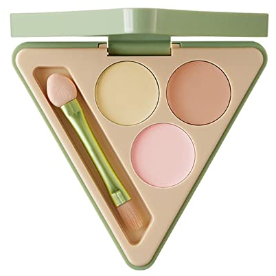 3-farbiger Teint-korrigierender Concealer Seidiges Contouring-Make-up Korrigiert Augenringe Rote Flecken Langer Halt Einfach aufzutragen Highlight Concealer Augenringe in Beauty (C, One Size)
