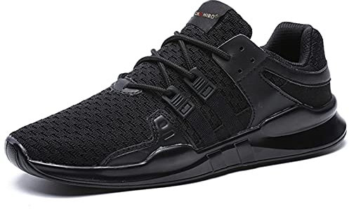 JACKSHIBO Schuhe Sneaker Herren Laufschuhe Damen Leicht Sportschuhe Gym Turnschuhe Outdoor Atmungsaktiv Freizeit Fitnessschuhe 11 Schwarz 42 EU