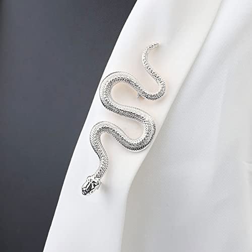 Atentuyi Schlange Pin Silber Schlange Broschen Pin Metall Tier Anstecknadel Rucksack Tasche Pin Bankett Abzeichen Pins Hochzeit Brosche Clips Mantel Zubehör Für Frauen Und Mädchen