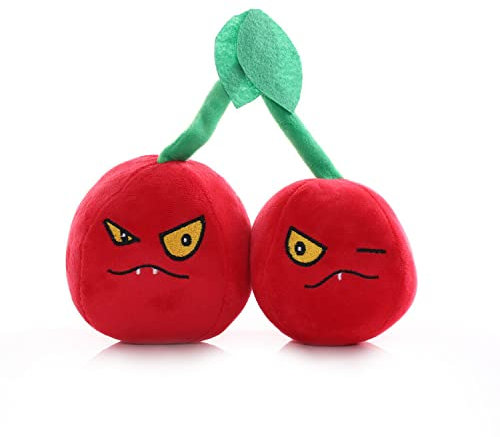 Aolivia Plants vs. Zombies Plush Doll - Cherry, Stuffed Toy, 15-20cm, Includes 50pcs Stickers