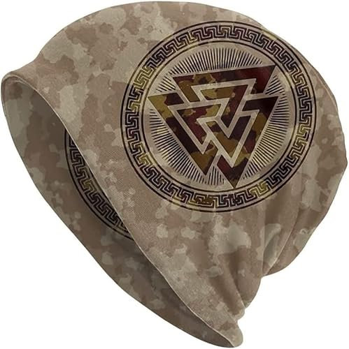 WITHWE Viking Nordic Beanie Mützen Beliebte Piratenmuster 3D-Druck Sommer Outdoor Biker Mützen Winddicht Leichte Kleidung (Color : A, Size : Get One)