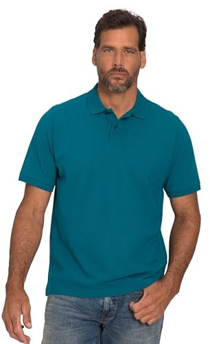 JP 1880 Herren große Größen Übergrößen Menswear L-8XL bis 8XL, Poloshirt, Oberteil, Knopfleiste, Hemdkragen, Pique, ozeanblau 3XL 702560761-3XL