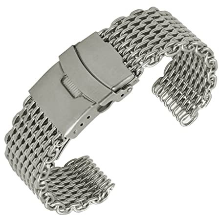 Hemobllo Bracelet De Montre Acier Inoxydable Maille De Requin Élégante Pour Montres Connectées Confort Optimal Pour Usage Quotidien