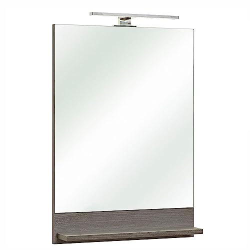 Lomadox Badezimmer Spiegel in Graphit Struktur quer Nachb. - B/H/T: 50/70/10cm