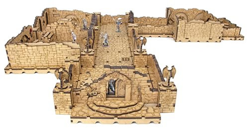 TowerRex Ancient Crypt D&D Terrain, Modular Tabletop Battle Mat Grid, DND Accessories for Dungeons & Dragons, Pathfinder, Warhammer - Wargaming Terrain for 25mm 32mm 28mm Miniatures